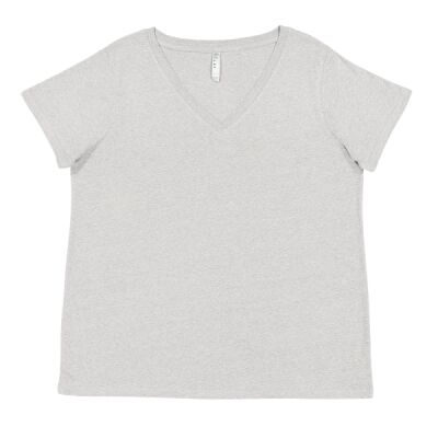Ladies' Curvy V-Neck Fine Jersey T-Shirt Thumbnail