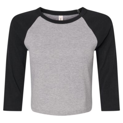 Women's Micro Rib Three-Quarter Raglan Sleeve Baby Tee Thumbnail