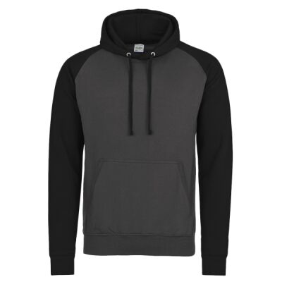 Adult Midweight Contrast Baseball Hooded Sweatshirt Thumbnail