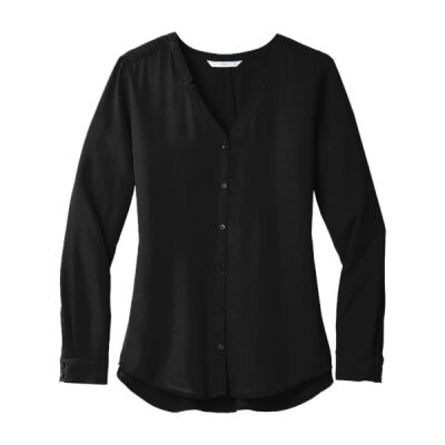 Women's Long Sleeve Button Front Blouse Thumbnail