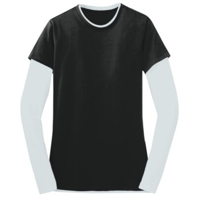Ladies Long Sleeve Double Layer T Shirt Thumbnail